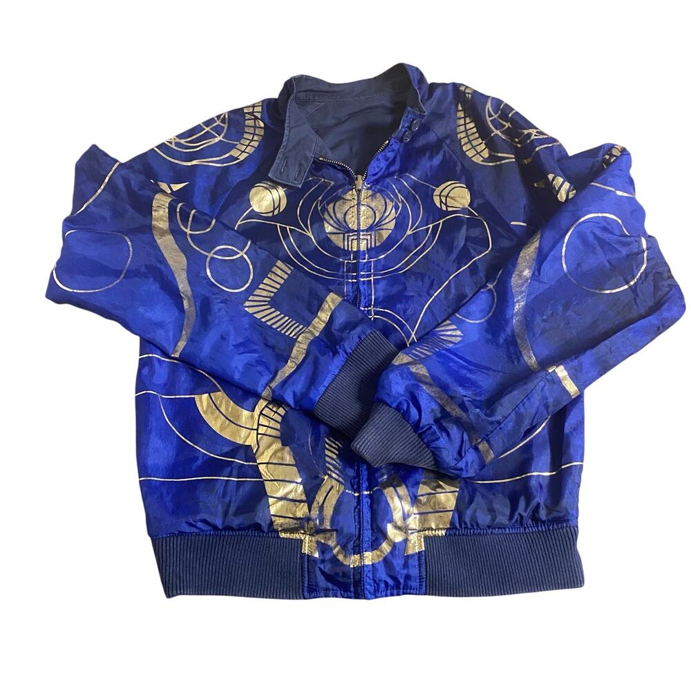 Disney Marvel blue gold‎ reversible full zip jacket SIZE M